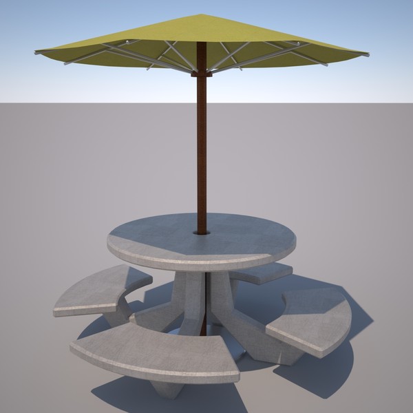 concrete picnic table 3d model - Picnic Table by CTA AE